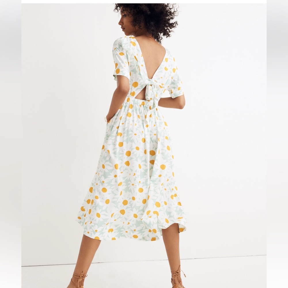 Madewell Tie-Back Midi Dress View 3